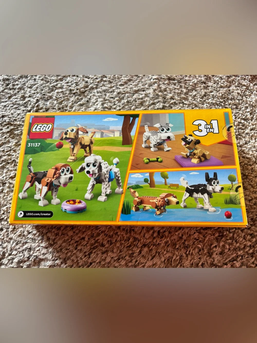 LEGO Creator Dogs Playset with Blue, Green, Brown, White Accents